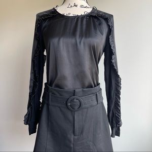 Zara ruffled long sleeve top M